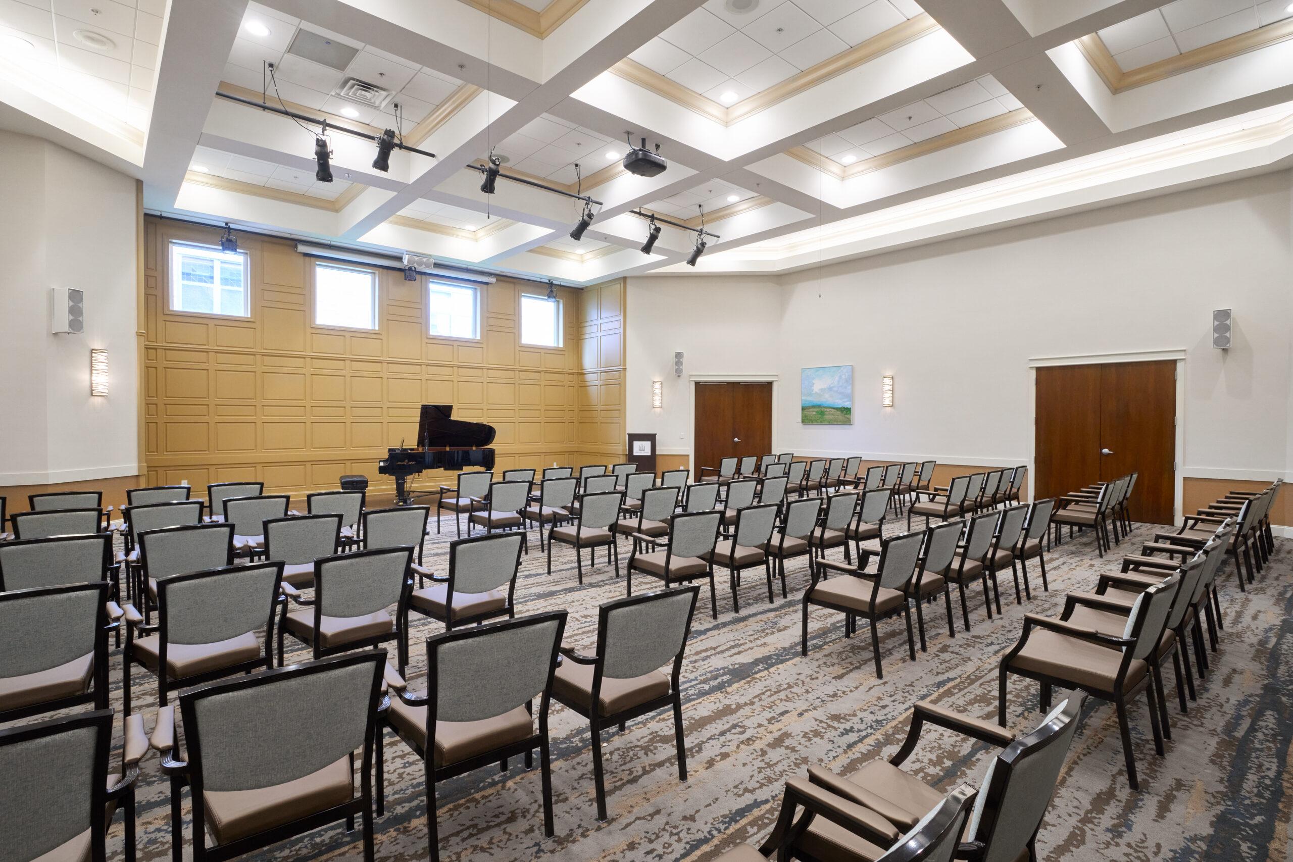 A recital hall at Capitol Lakes.