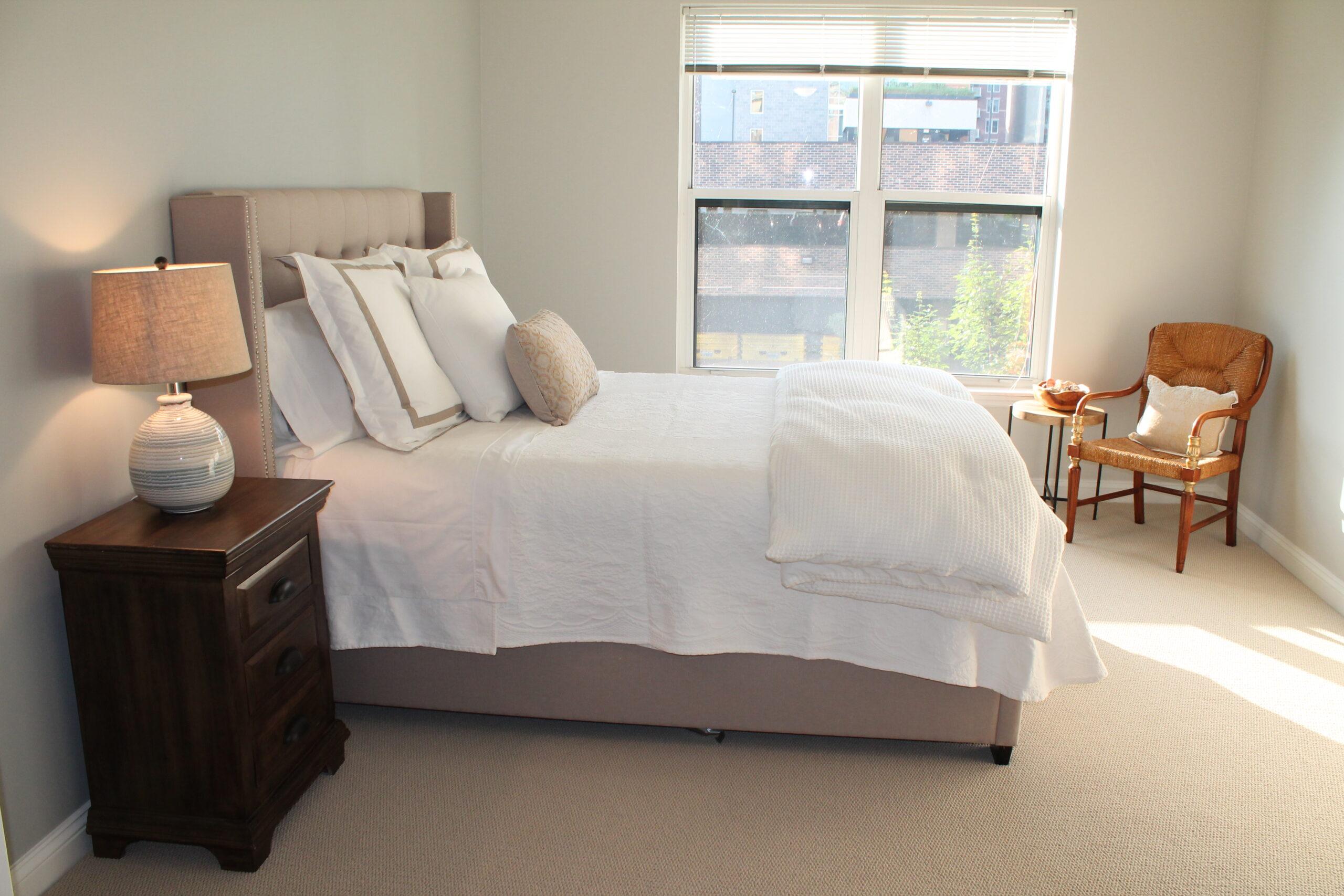 A bedroom in the Reno floor plan.