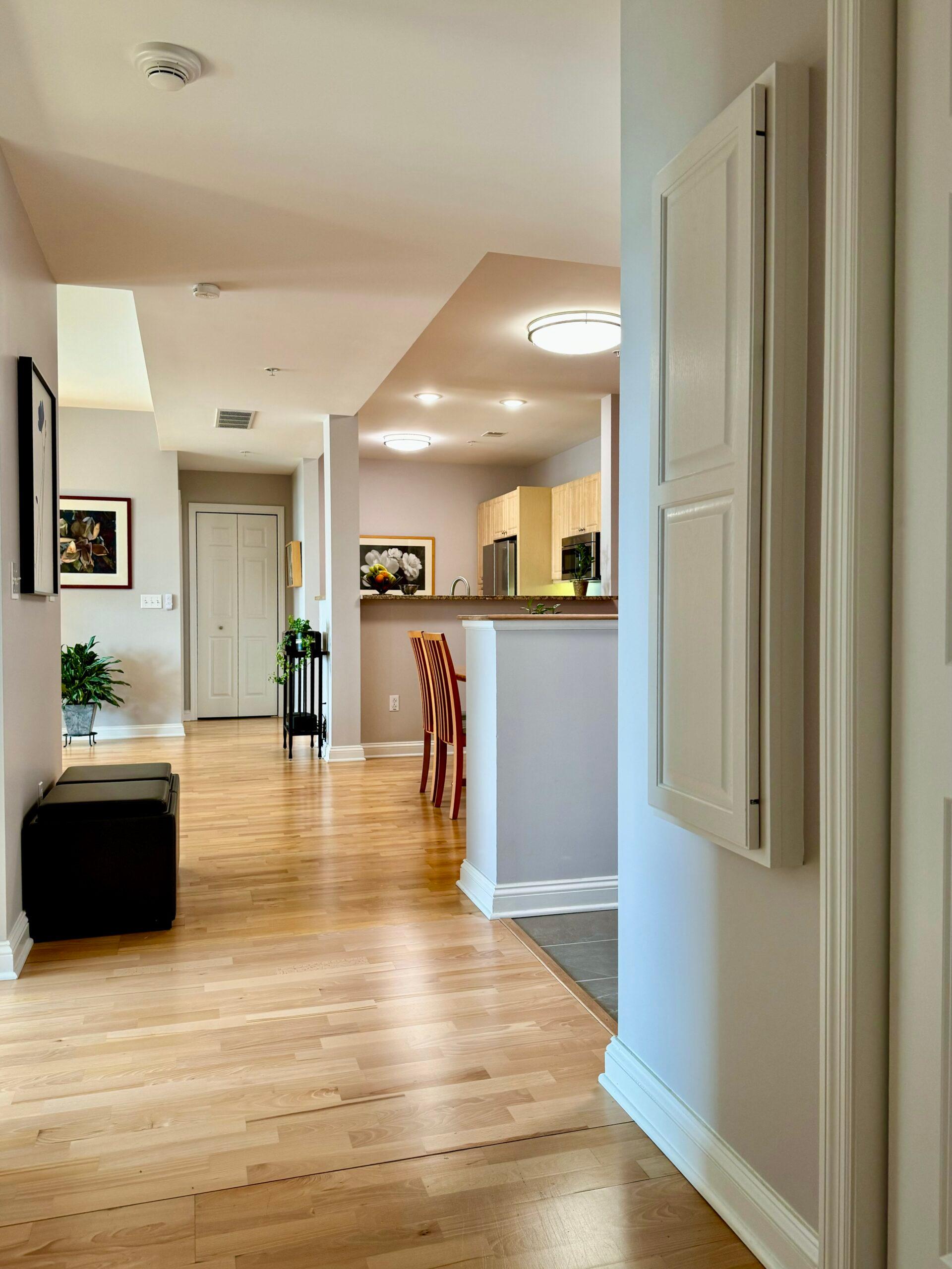 A hallway in the Webster floor plan.